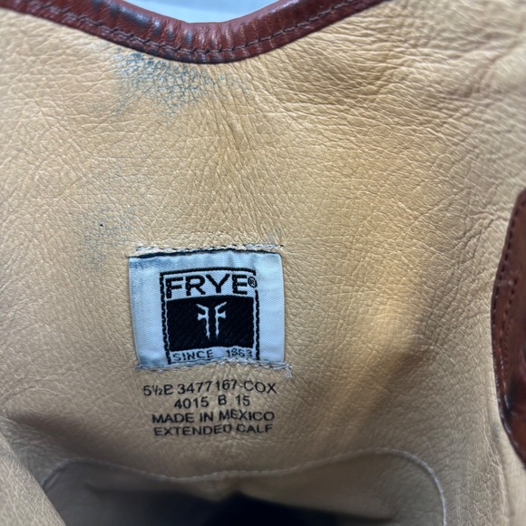 Frye Melissa Button Riding Boots Brown Leather Tall Boots Pull On Women's 5.5 - Picture 7 of 9